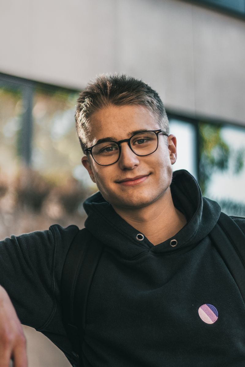 Student in a campus setting